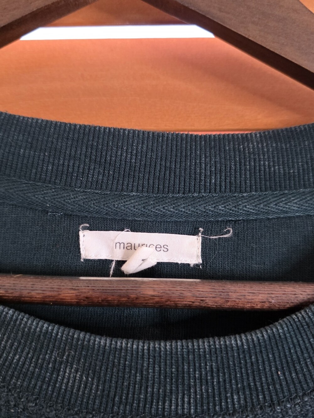 Maurices Oversized Resting Grinch Face Dark Green Thermal Christmas Sweatshirt M - Picture 3 of 5
